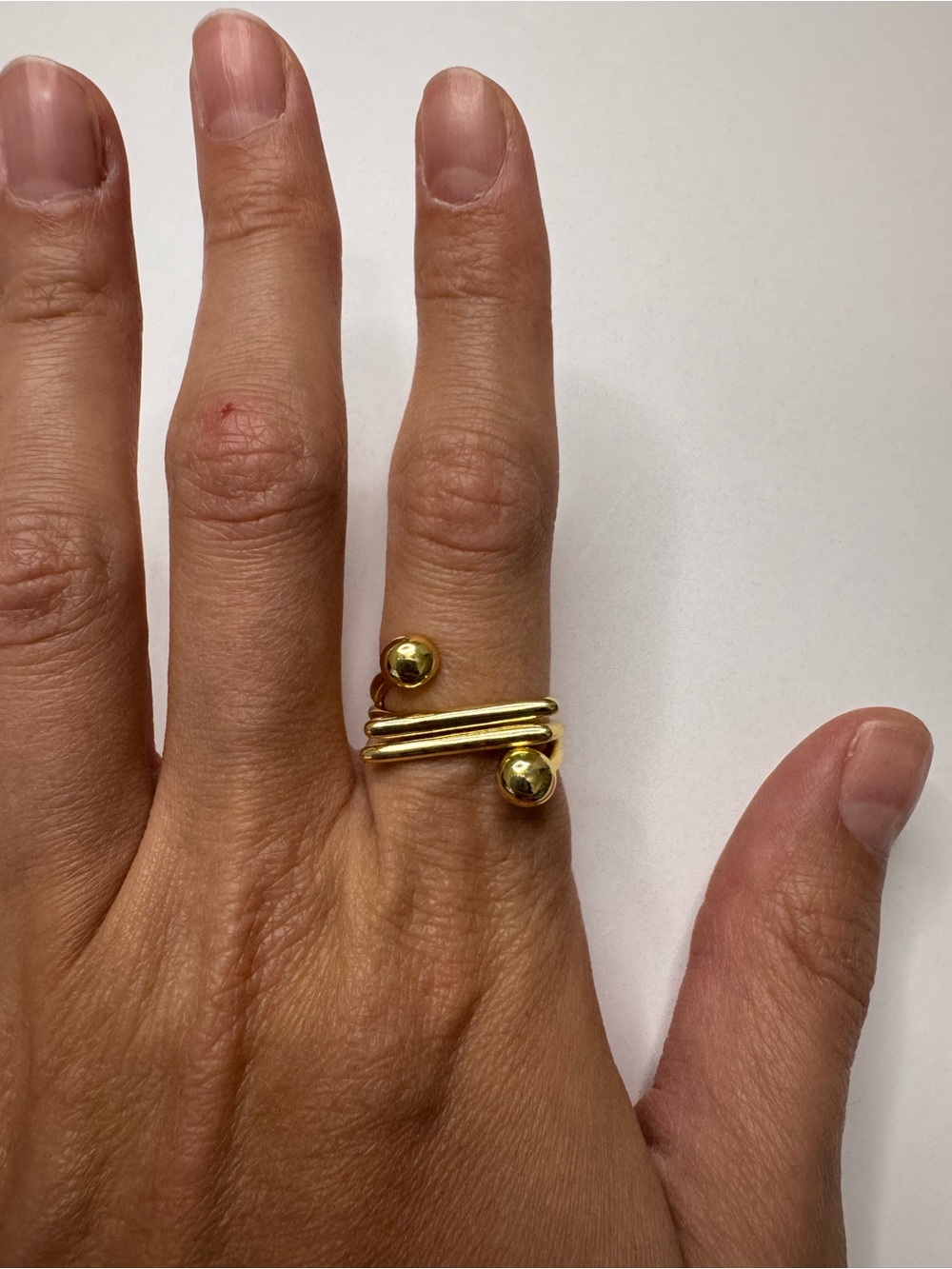 New Gold Wrap Statement Ring | Modern Ball Open Ring